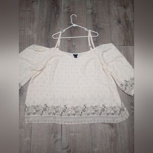 Torrid Ivory Boho Off Shoulder Top